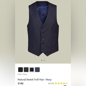 BRAND NEW ~ Charles Tyrwhitt Navy Wool Blend Dress Vest